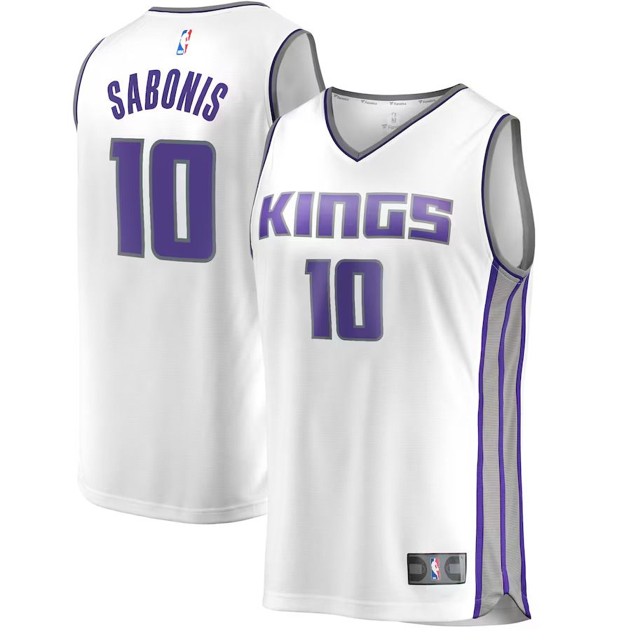 Men Sacramento Kings #10 Domantas Sabonis Fanatics Branded White 2022-23 Fast Break Replica NBA Jersey